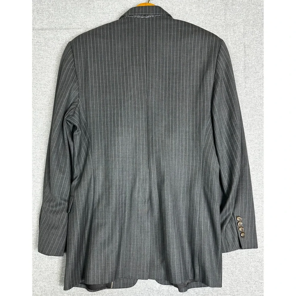 Brooks Brothers 346 Stretch Blazer 42R Charcoal Gray Pinstripe Wool Lycra